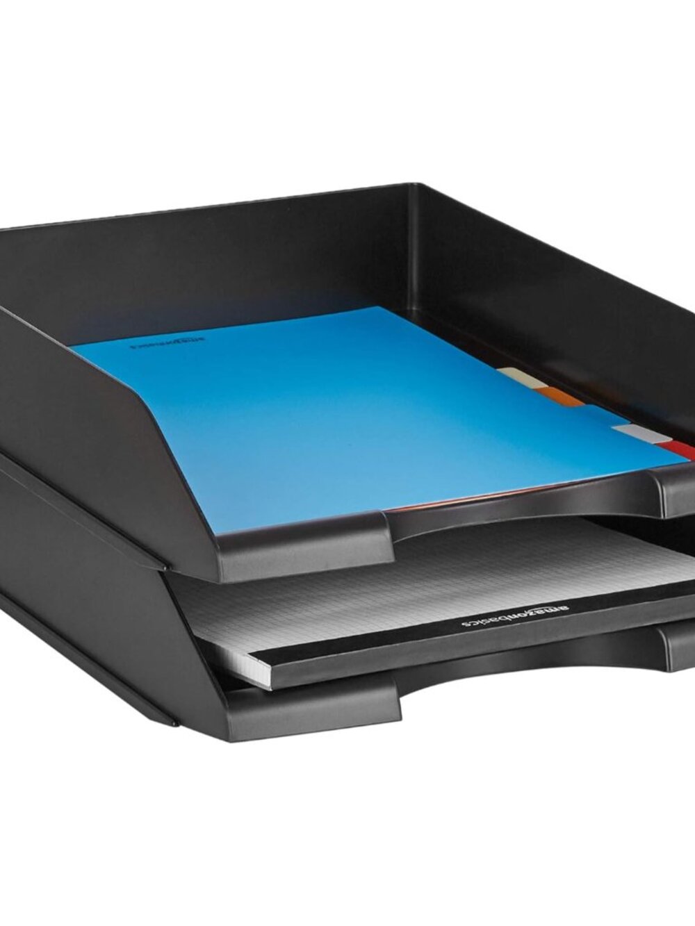 Rectangular Stackable Desk Organizer Office Letter Tray, File Storage, Paper Org - Picture 4 of 6